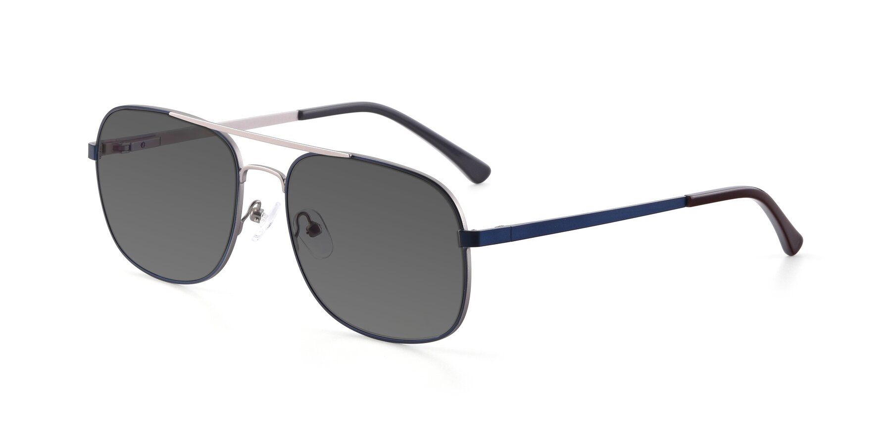 Angle of 9487 in Blue-Silver with Medium Gray Tinted Lenses