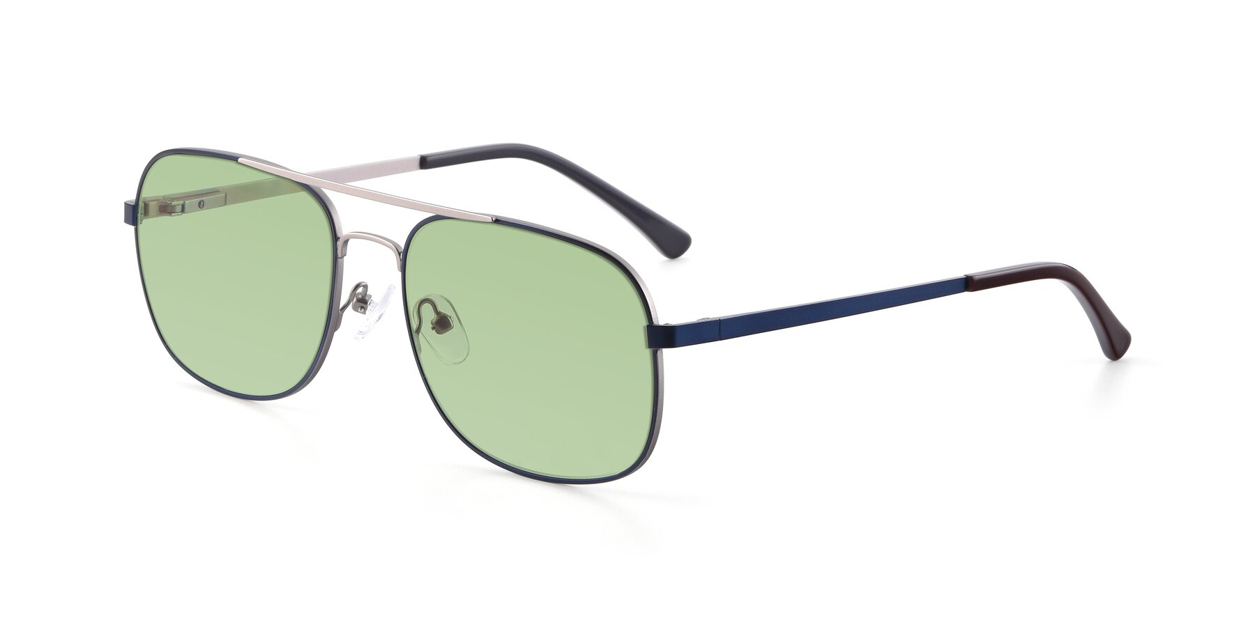 Angle of 9487 in Blue-Silver with Medium Green Tinted Lenses