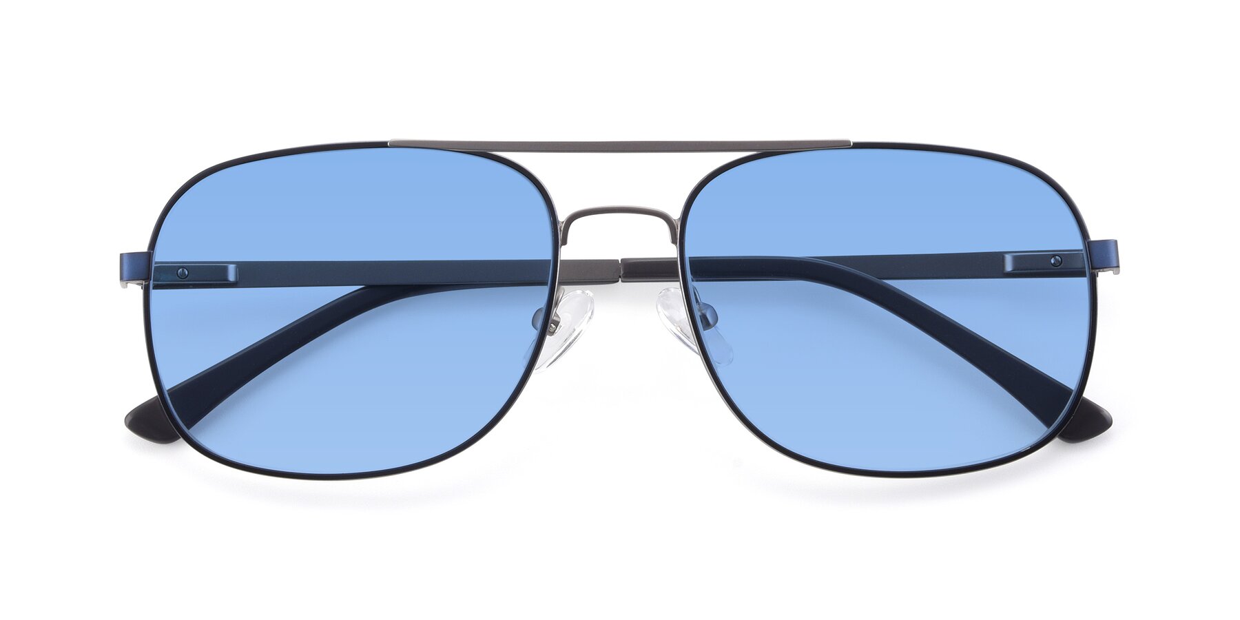 Folded Front of 9487 in Blue-Silver with Medium Blue Tinted Lenses