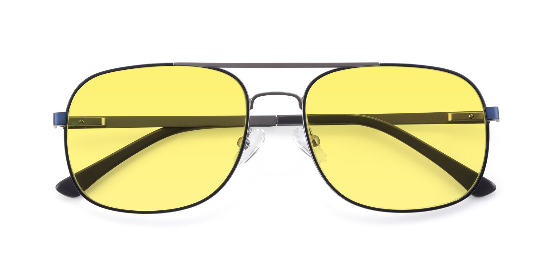Folded Front of 9487 in Blue-Silver with Medium Yellow Tinted Lenses