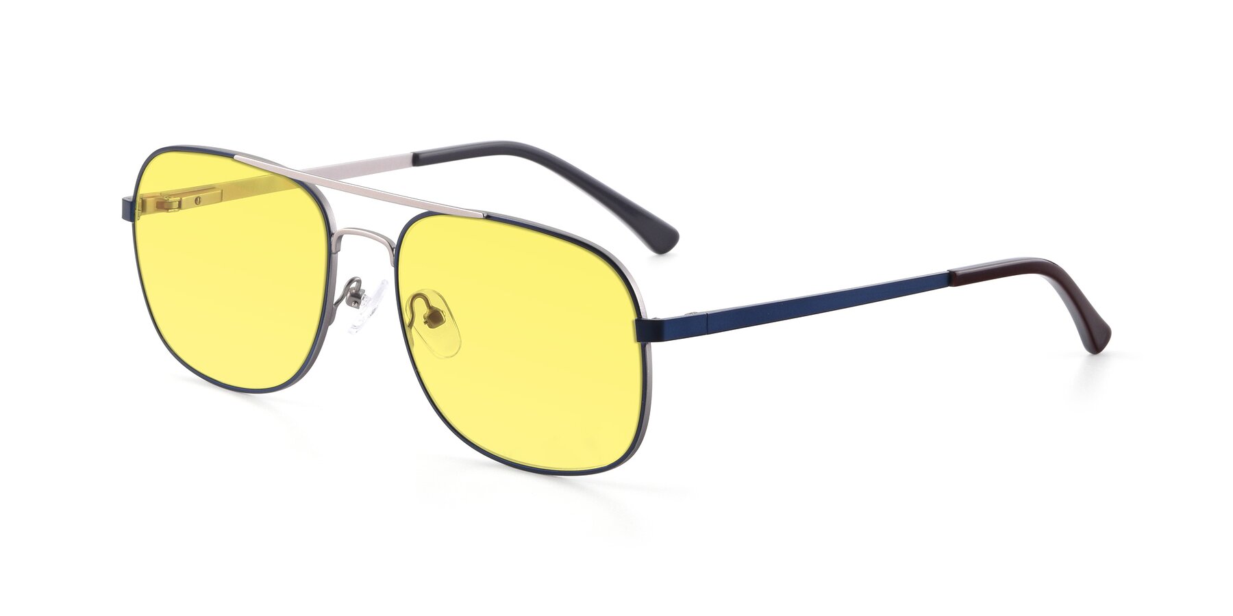 Angle of 9487 in Blue-Silver with Medium Yellow Tinted Lenses