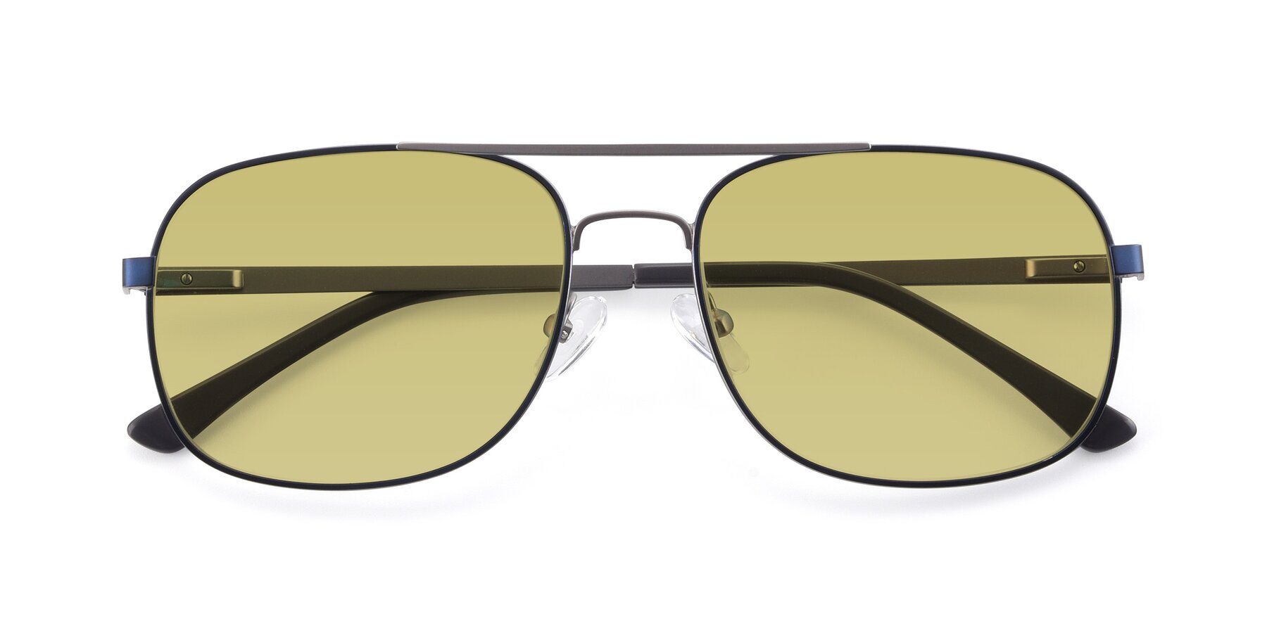 Folded Front of 9487 in Blue-Silver with Medium Champagne Tinted Lenses