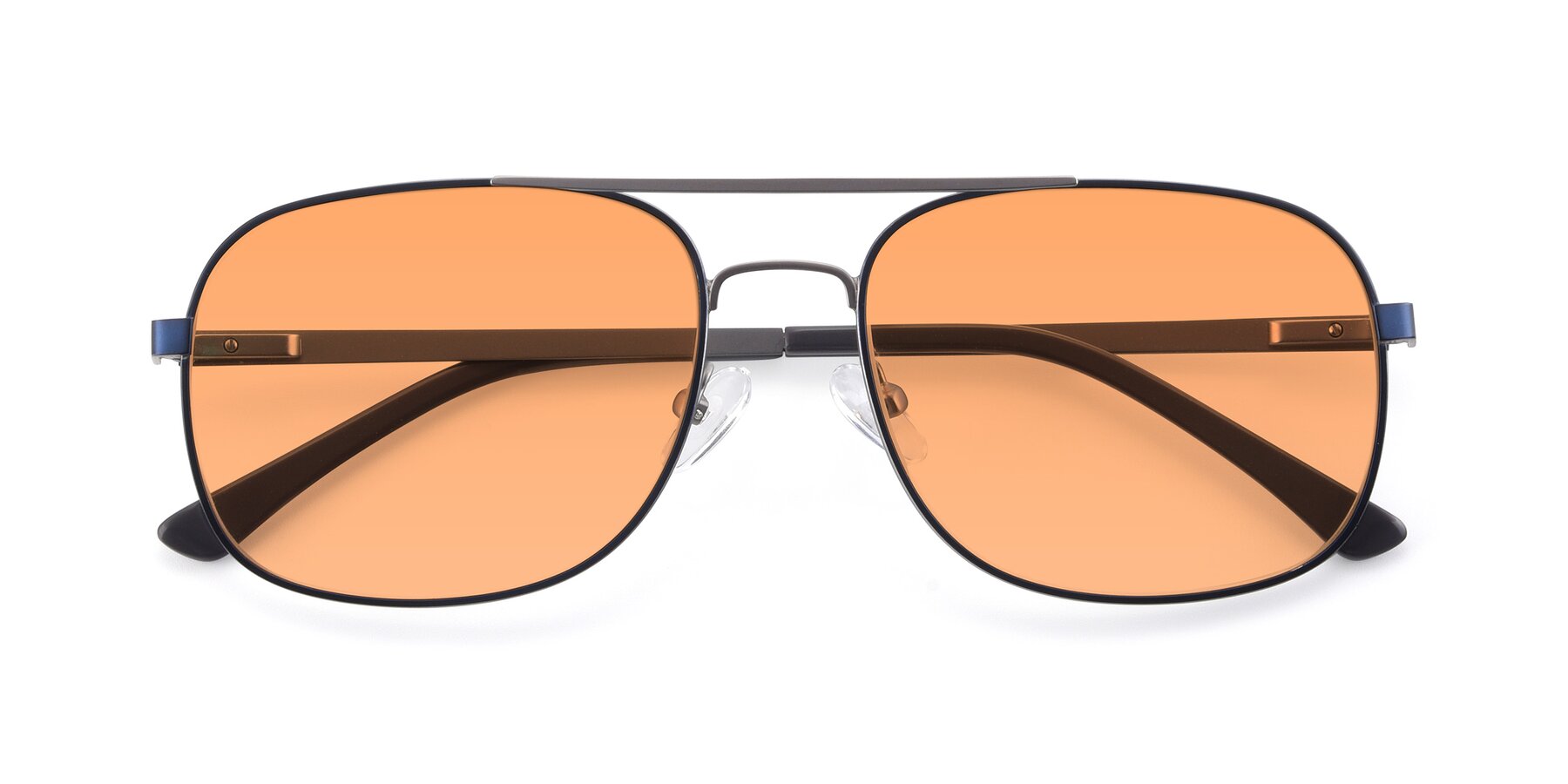 Folded Front of 9487 in Blue-Silver with Medium Orange Tinted Lenses
