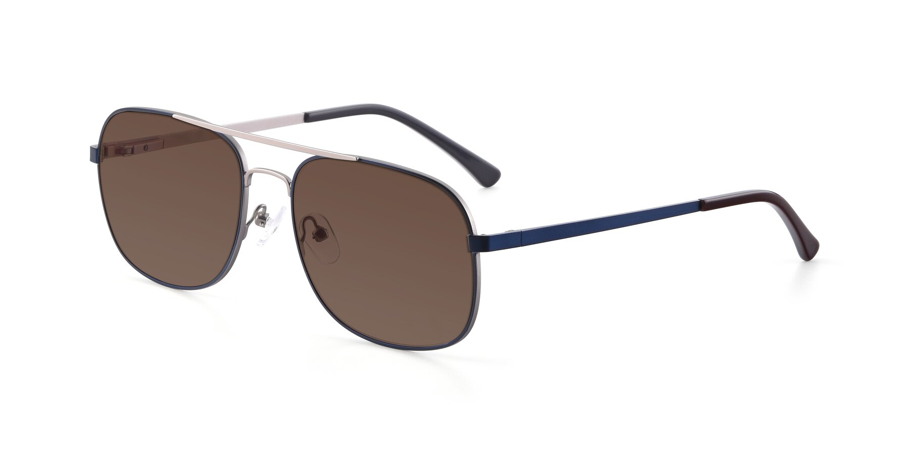 Angle of 9487 in Blue-Silver with Brown Tinted Lenses