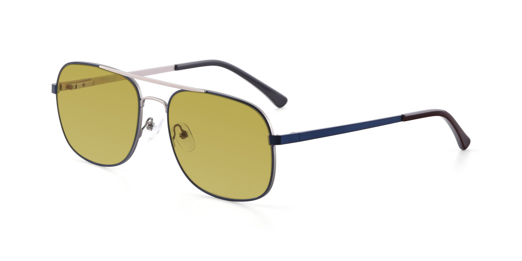 Angle of 9487 in Blue-Silver with Champagne Tinted Lenses