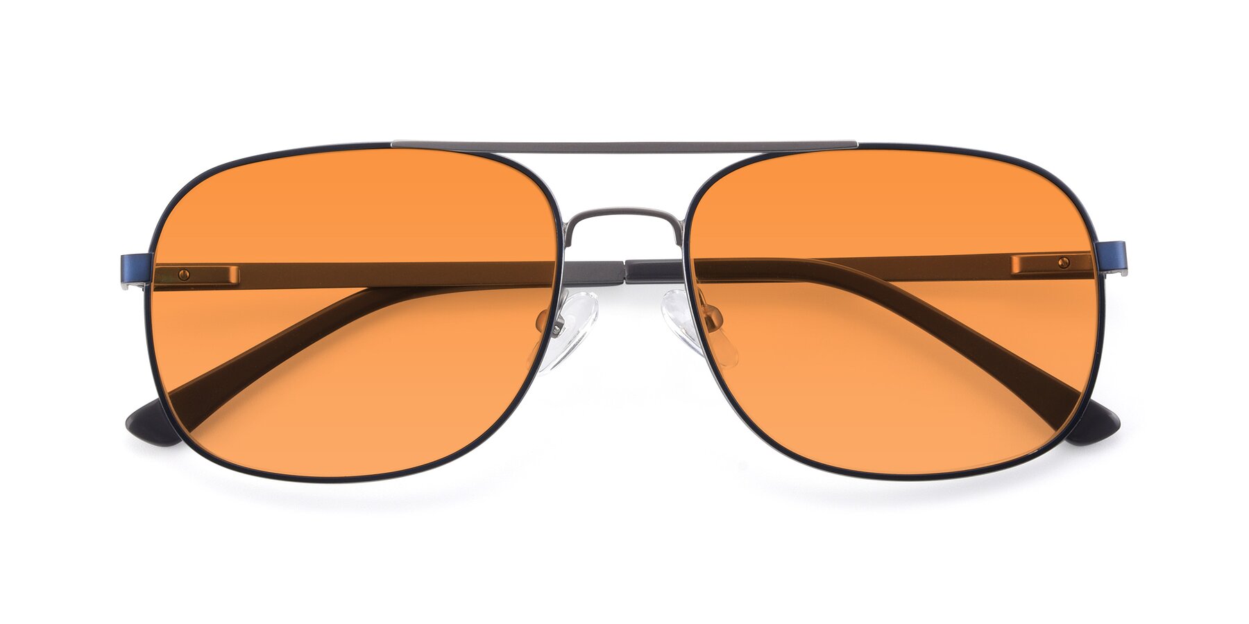Folded Front of 9487 in Blue-Silver with Orange Tinted Lenses