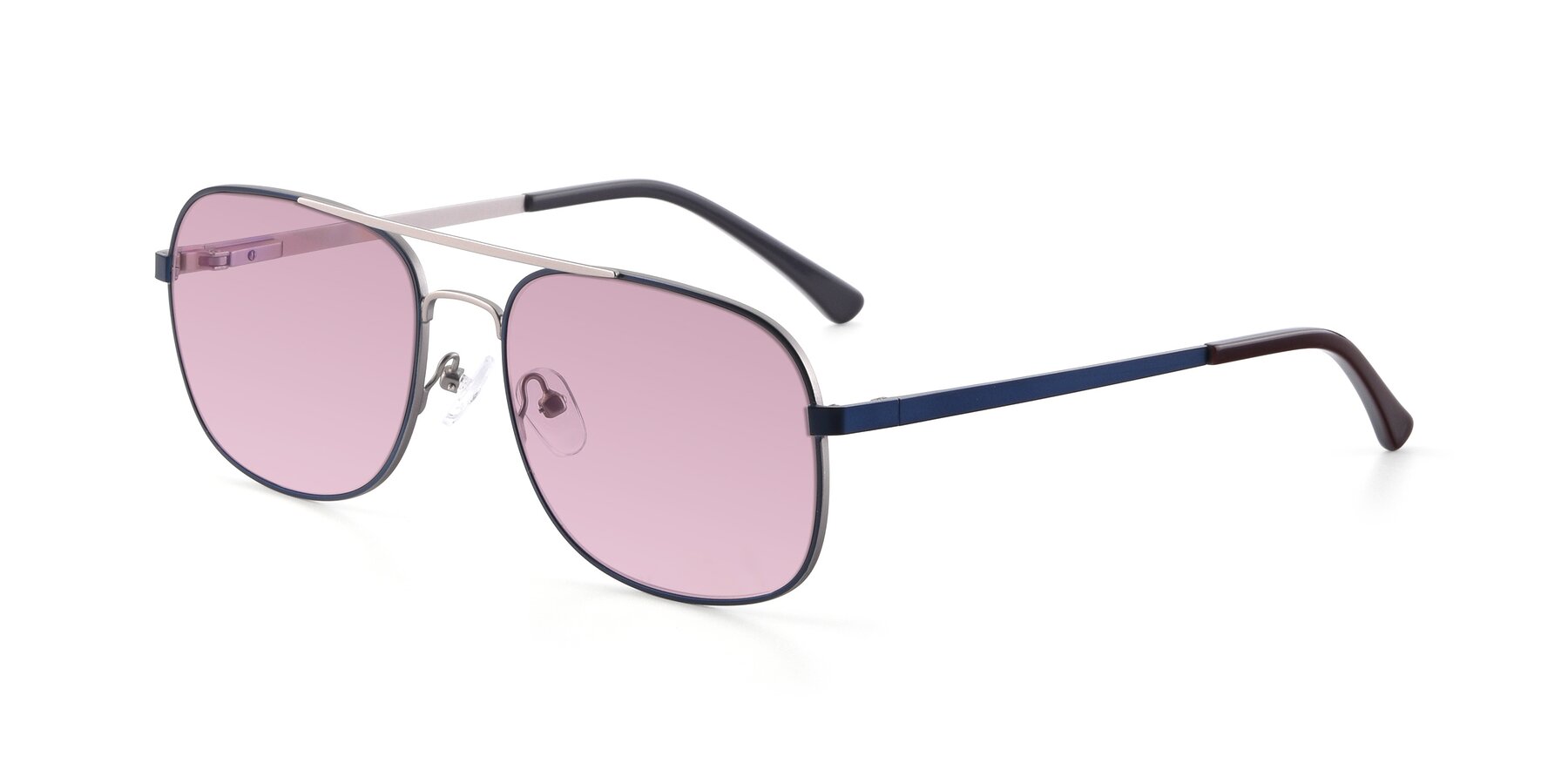 Angle of 9487 in Blue-Silver with Light Wine Tinted Lenses