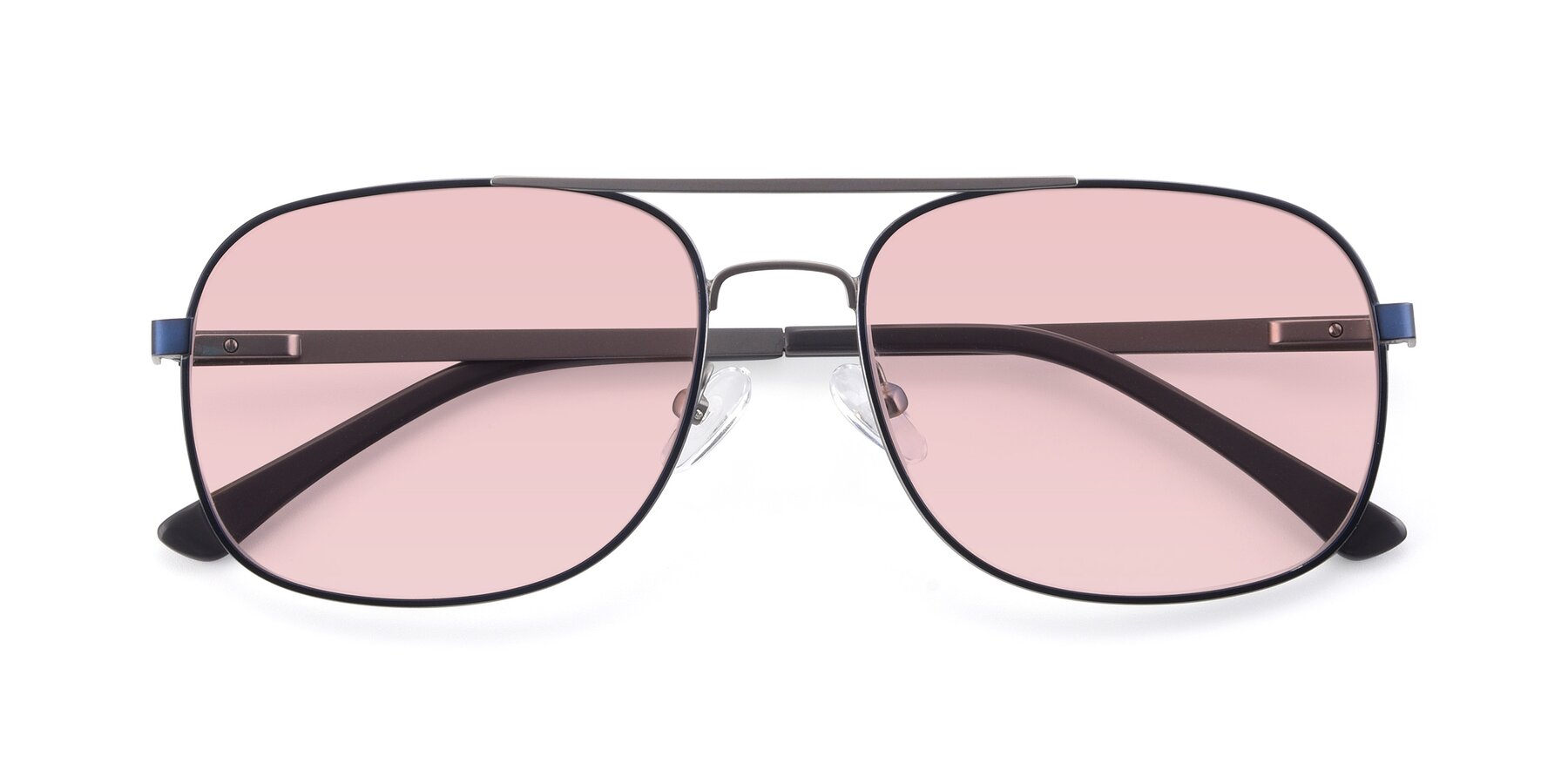 Folded Front of 9487 in Blue-Silver with Light Garnet Tinted Lenses