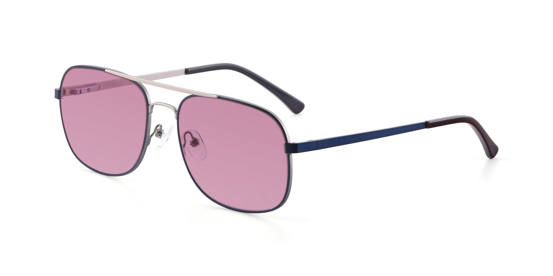 Angle of 9487 in Blue-Silver with Medium Wine Tinted Lenses