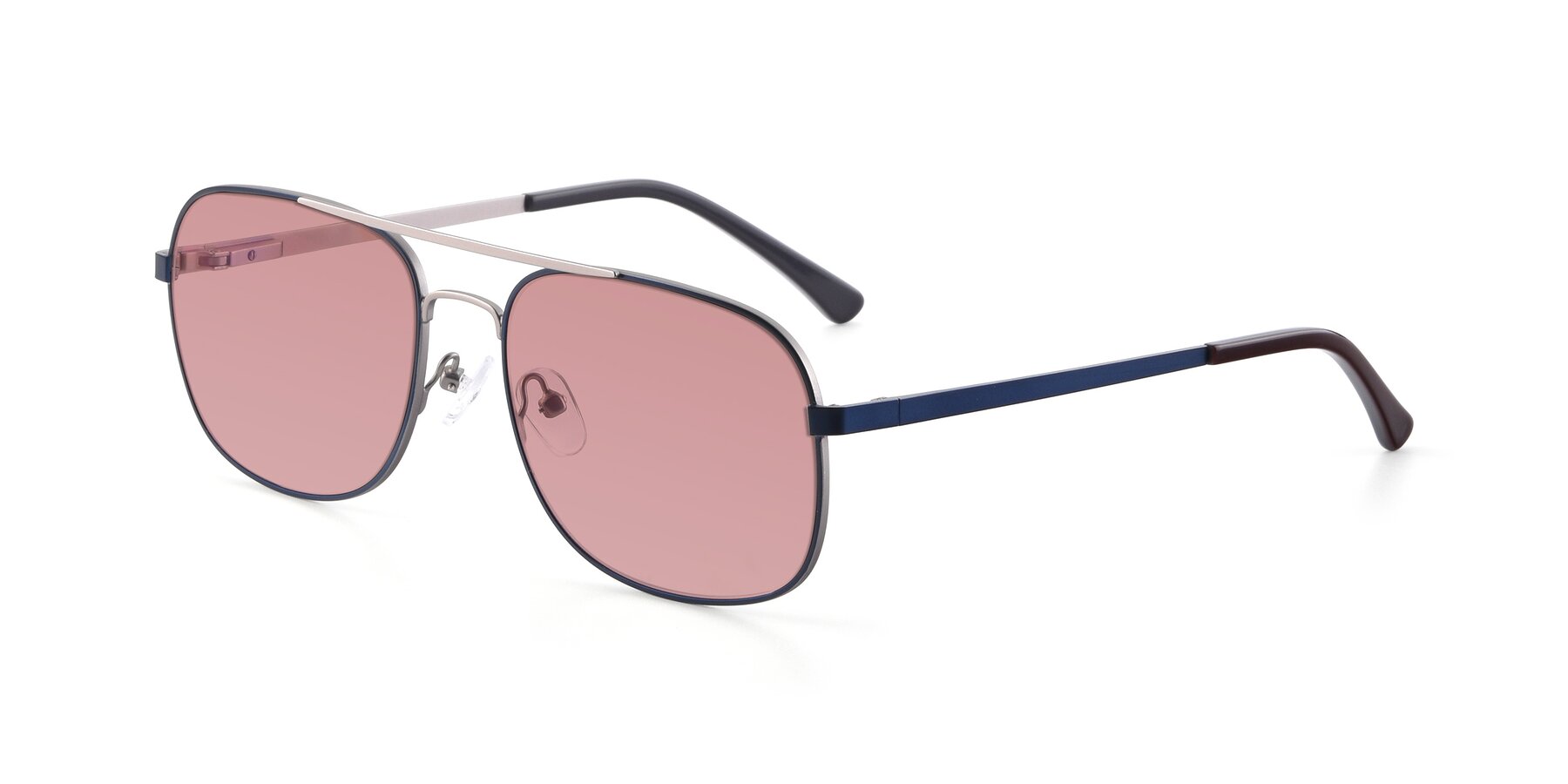 Angle of 9487 in Blue-Silver with Medium Garnet Tinted Lenses