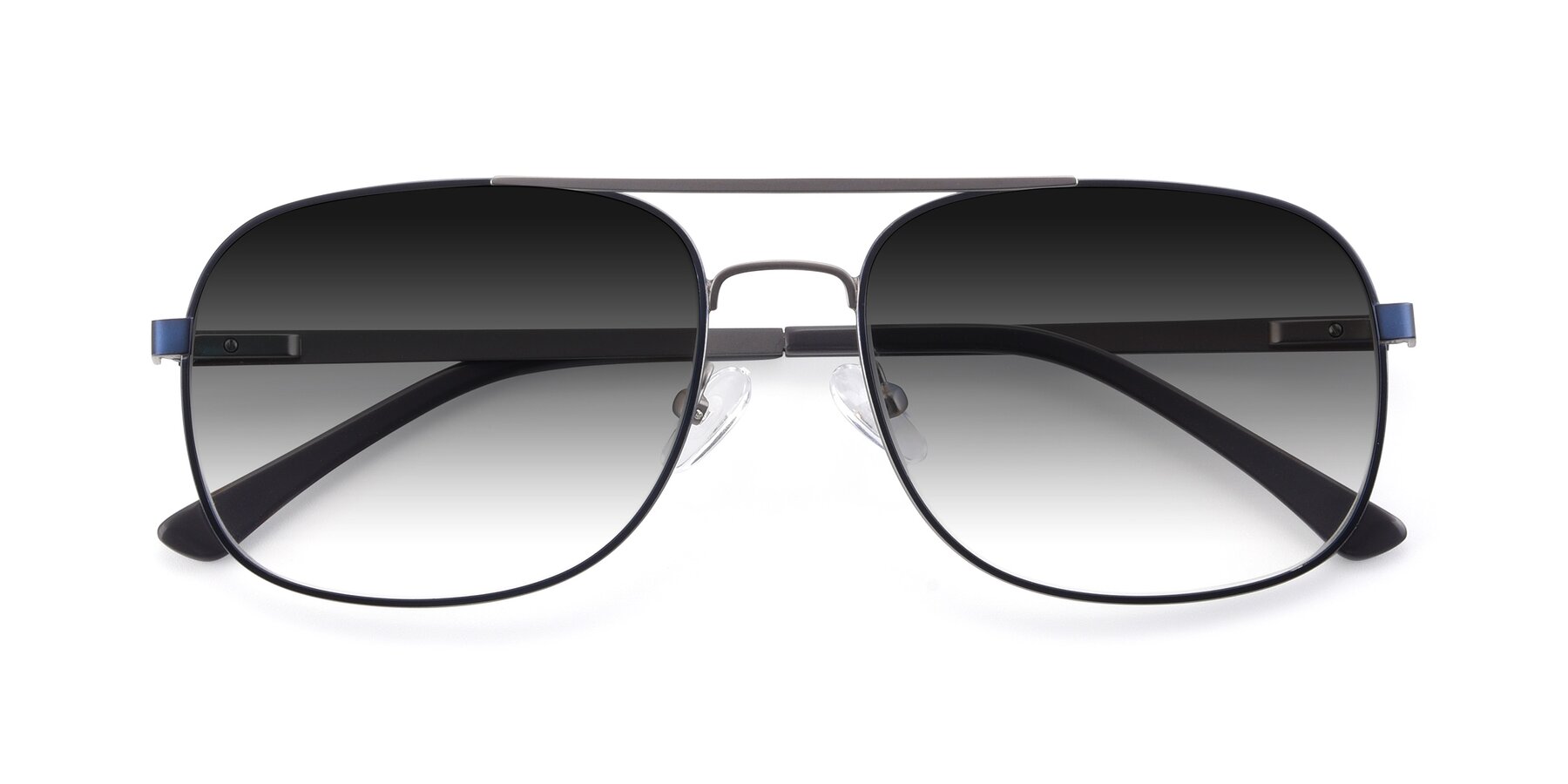 Folded Front of 9487 in Blue-Silver with Gray Gradient Lenses