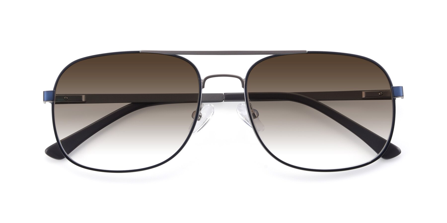 Folded Front of 9487 in Blue-Silver with Brown Gradient Lenses