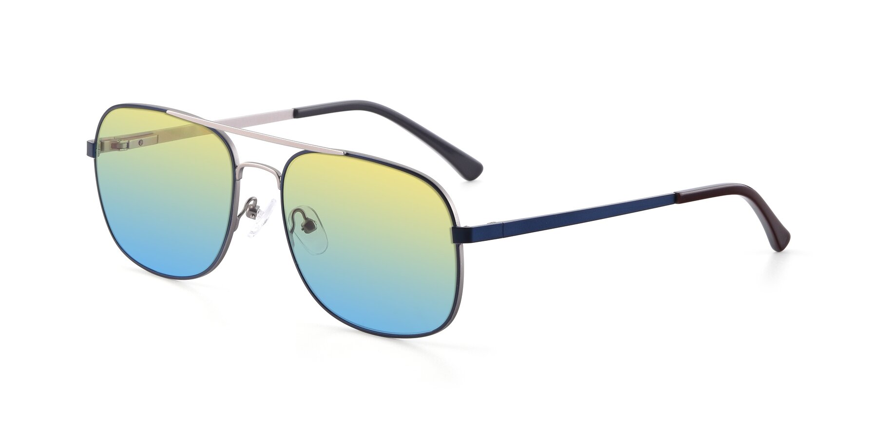 Angle of 9487 in Blue-Silver with Yellow / Blue Gradient Lenses