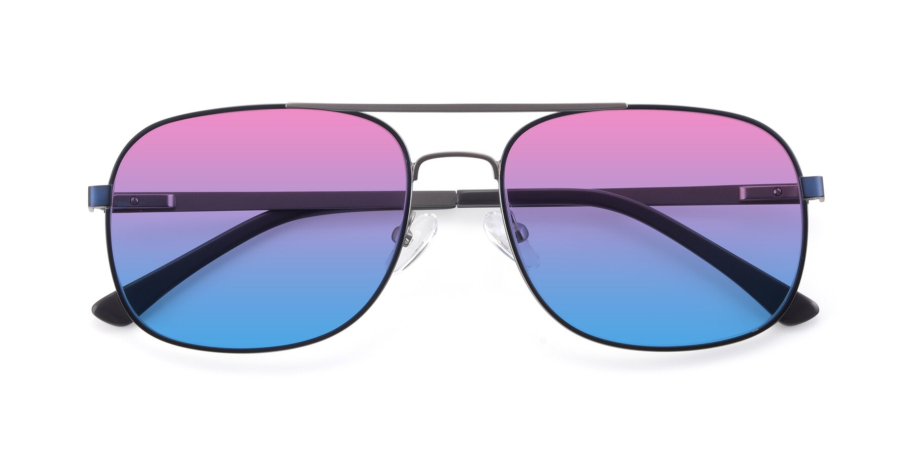 Folded Front of 9487 in Blue-Silver with Pink / Blue Gradient Lenses