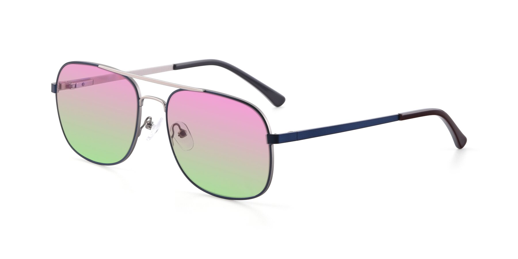 Angle of 9487 in Blue-Silver with Pink / Green Gradient Lenses