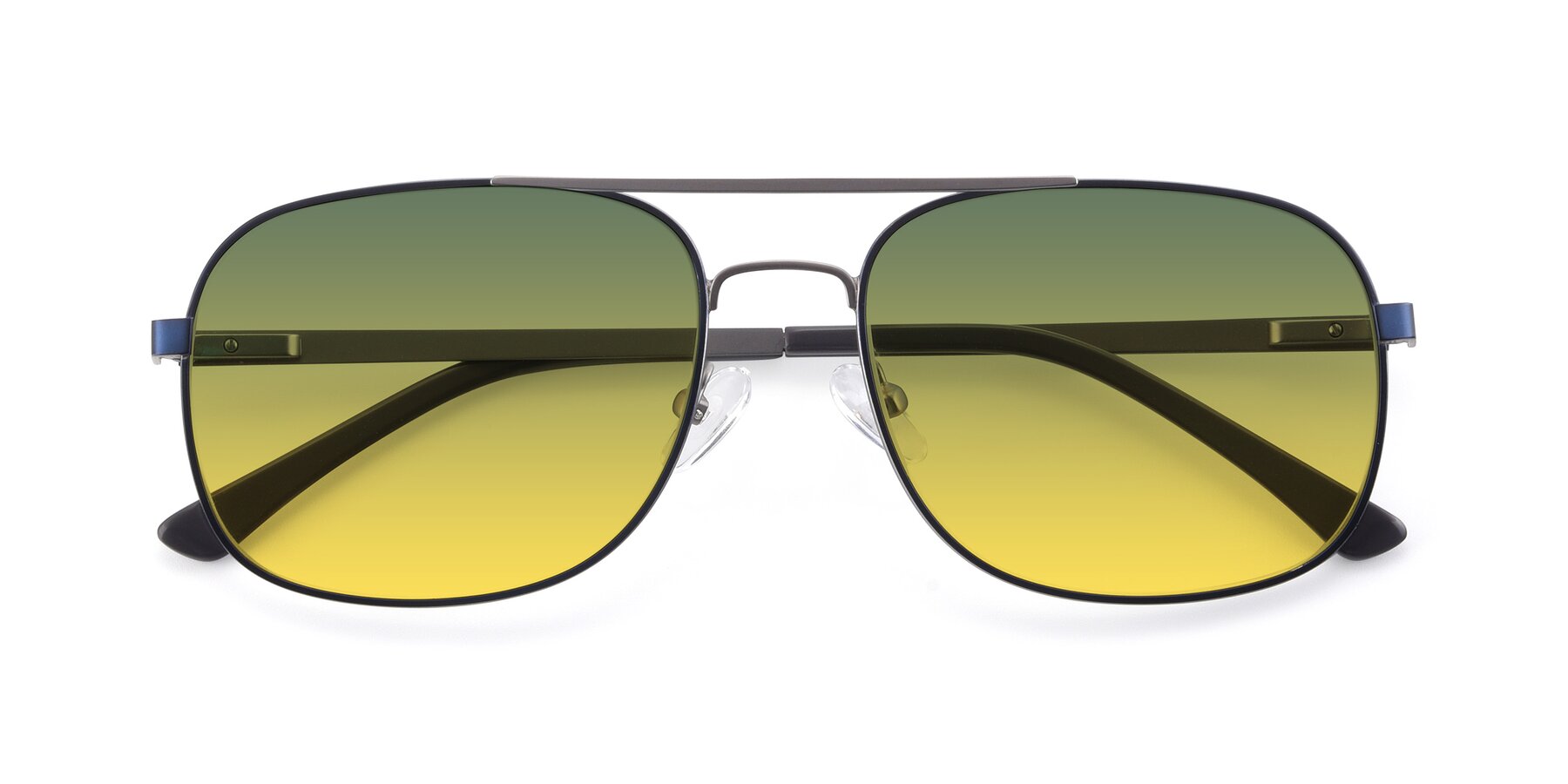 Folded Front of 9487 in Blue-Silver with Green / Yellow Gradient Lenses