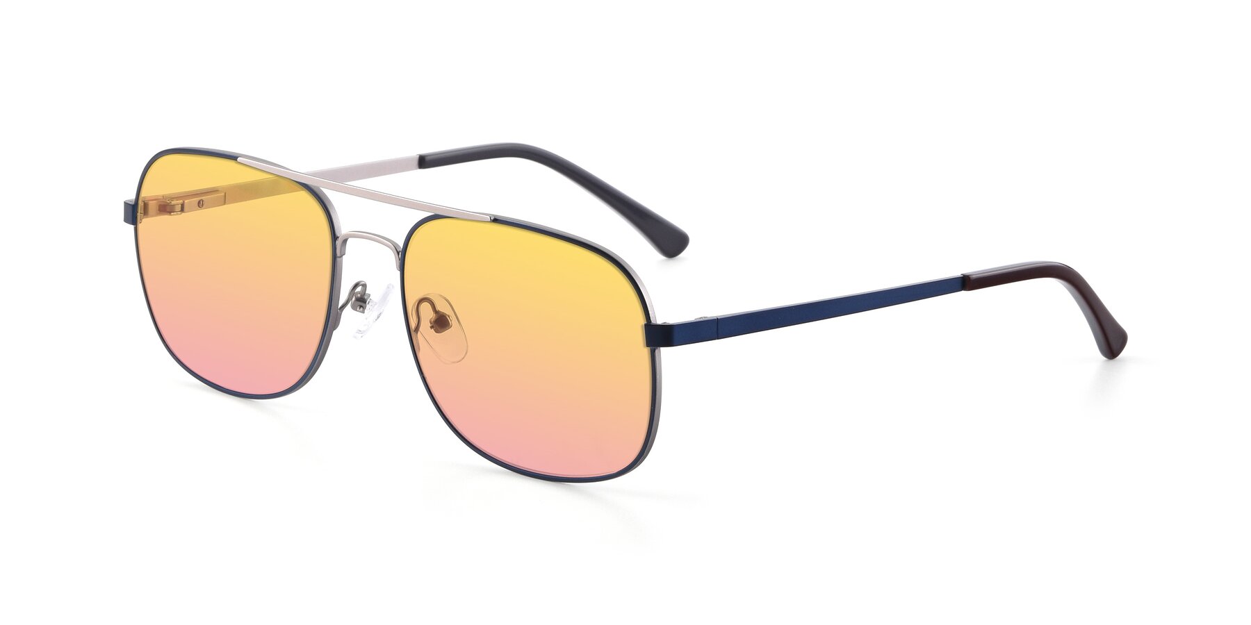 Angle of 9487 in Blue-Silver with Yellow / Pink Gradient Lenses