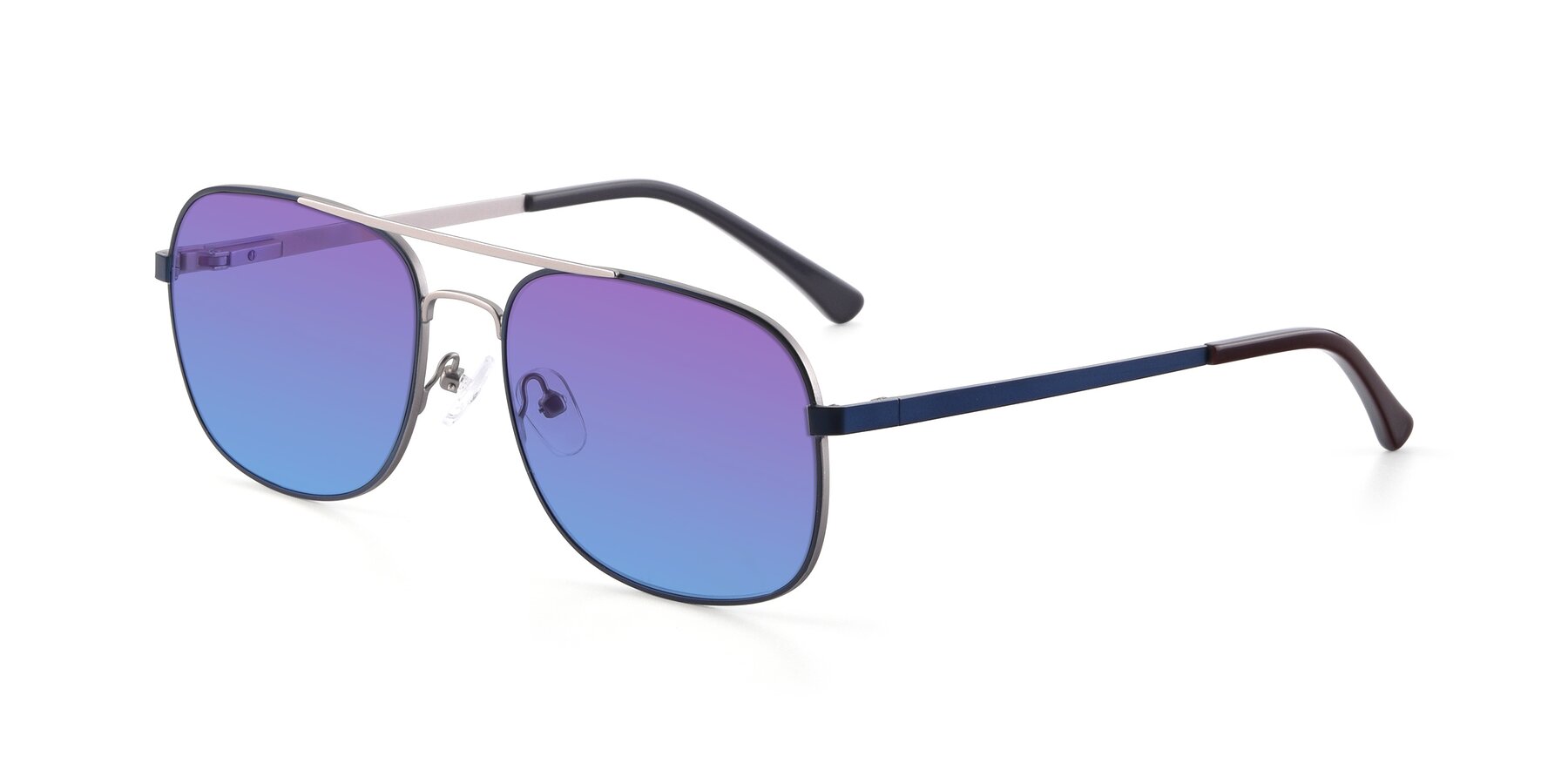Angle of 9487 in Blue-Silver with Purple / Blue Gradient Lenses