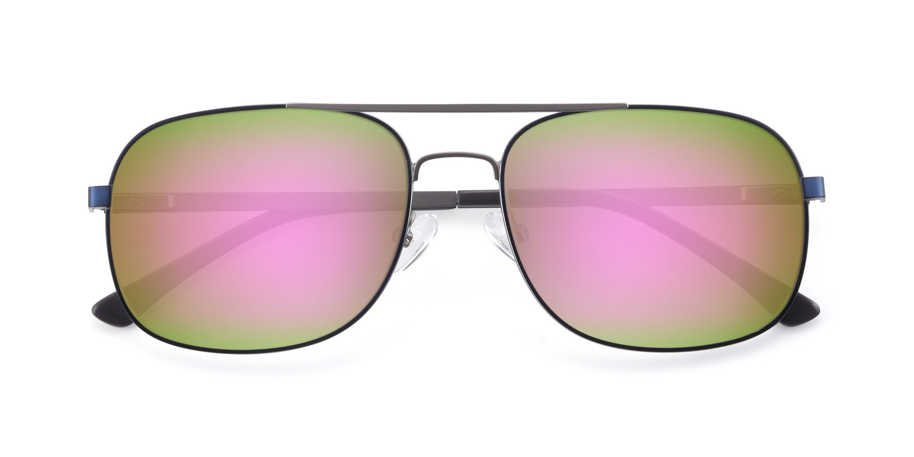 Folded Front of 9487 in Blue-Silver with Pink Mirrored Lenses