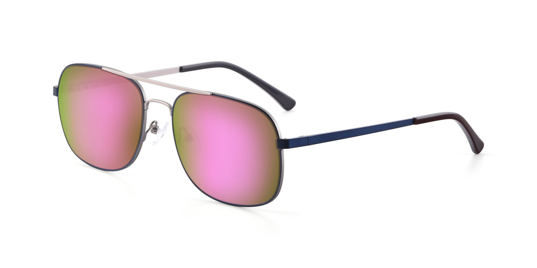 Angle of 9487 in Blue-Silver with Pink Mirrored Lenses