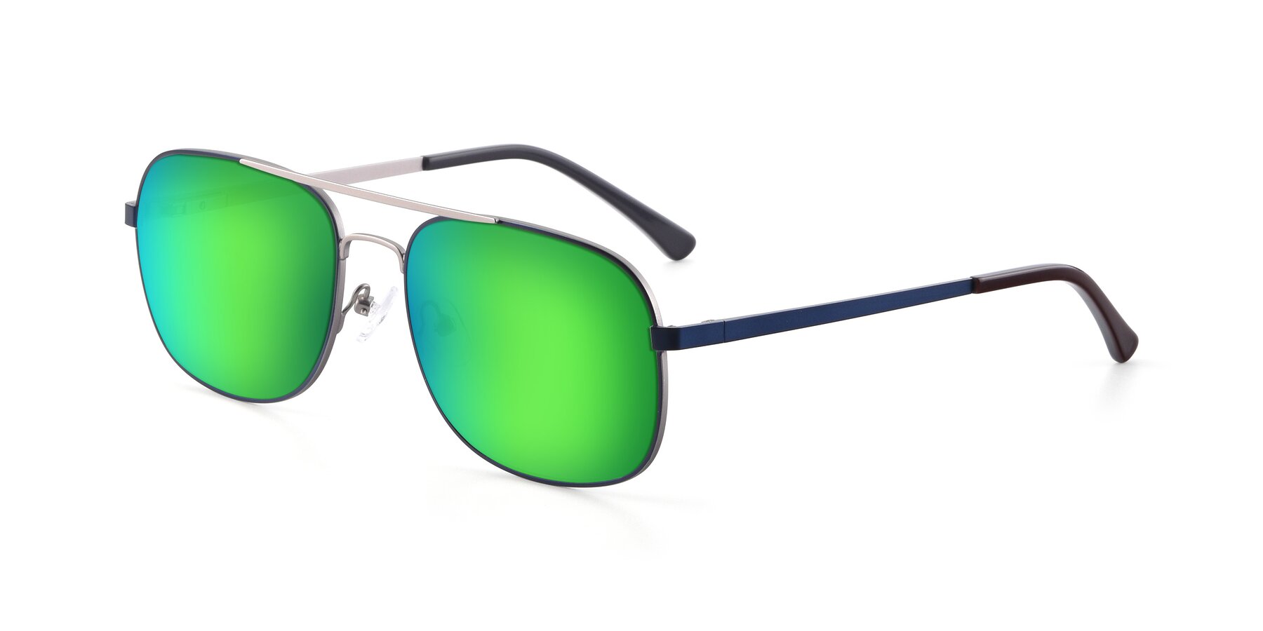 Angle of 9487 in Blue-Silver with Green Mirrored Lenses