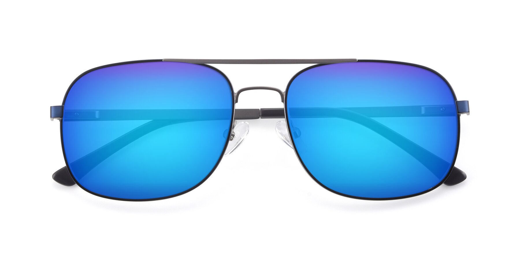 Folded Front of 9487 in Blue-Silver with Blue Mirrored Lenses