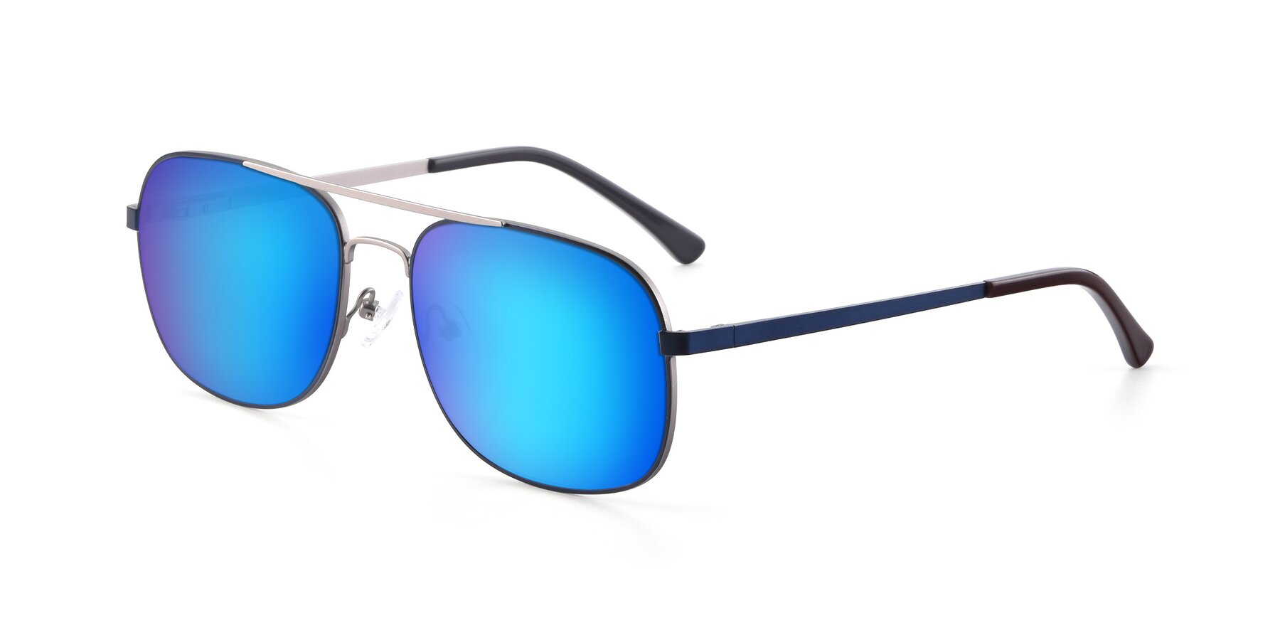 Angle of 9487 in Blue-Silver with Blue Mirrored Lenses