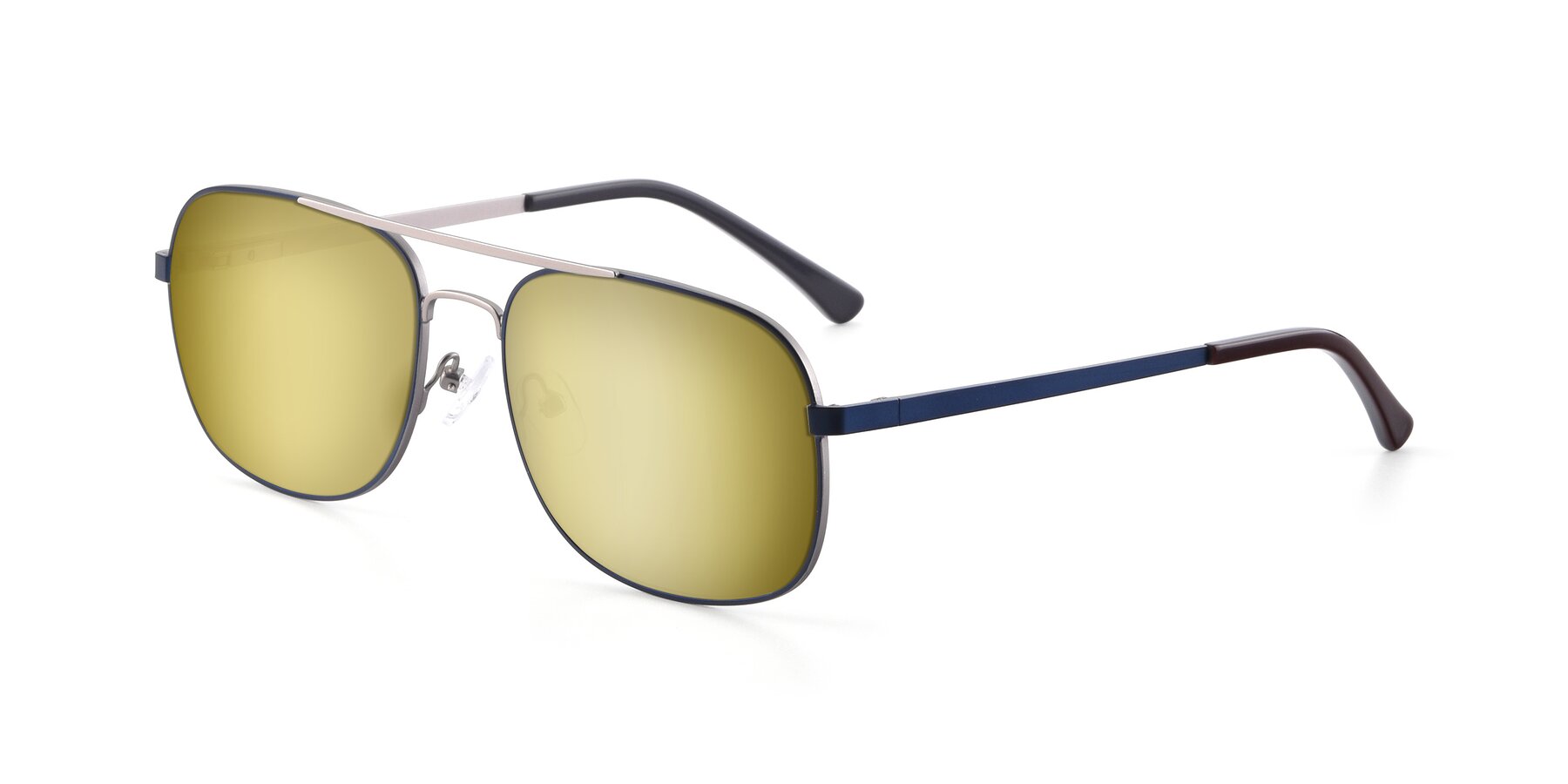 Angle of 9487 in Blue-Silver with Gold Mirrored Lenses