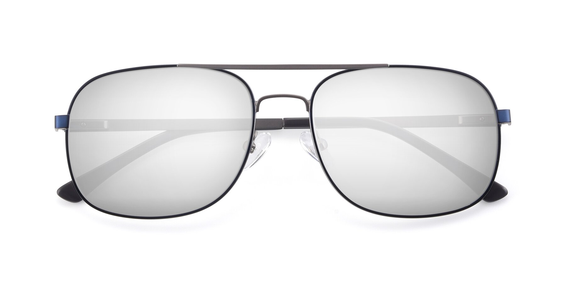 Folded Front of 9487 in Blue-Silver with Silver Mirrored Lenses