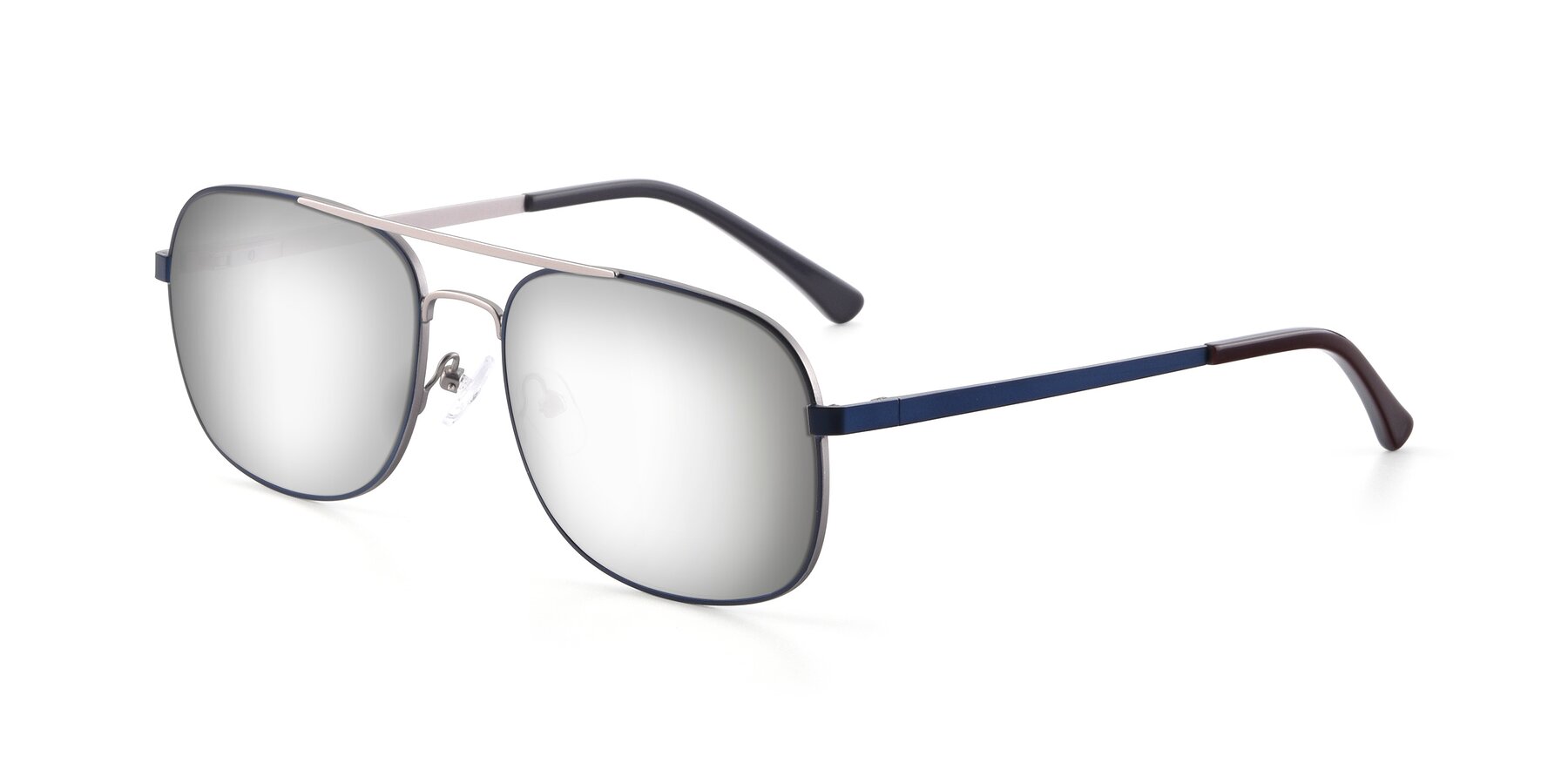 Angle of 9487 in Blue-Silver with Silver Mirrored Lenses