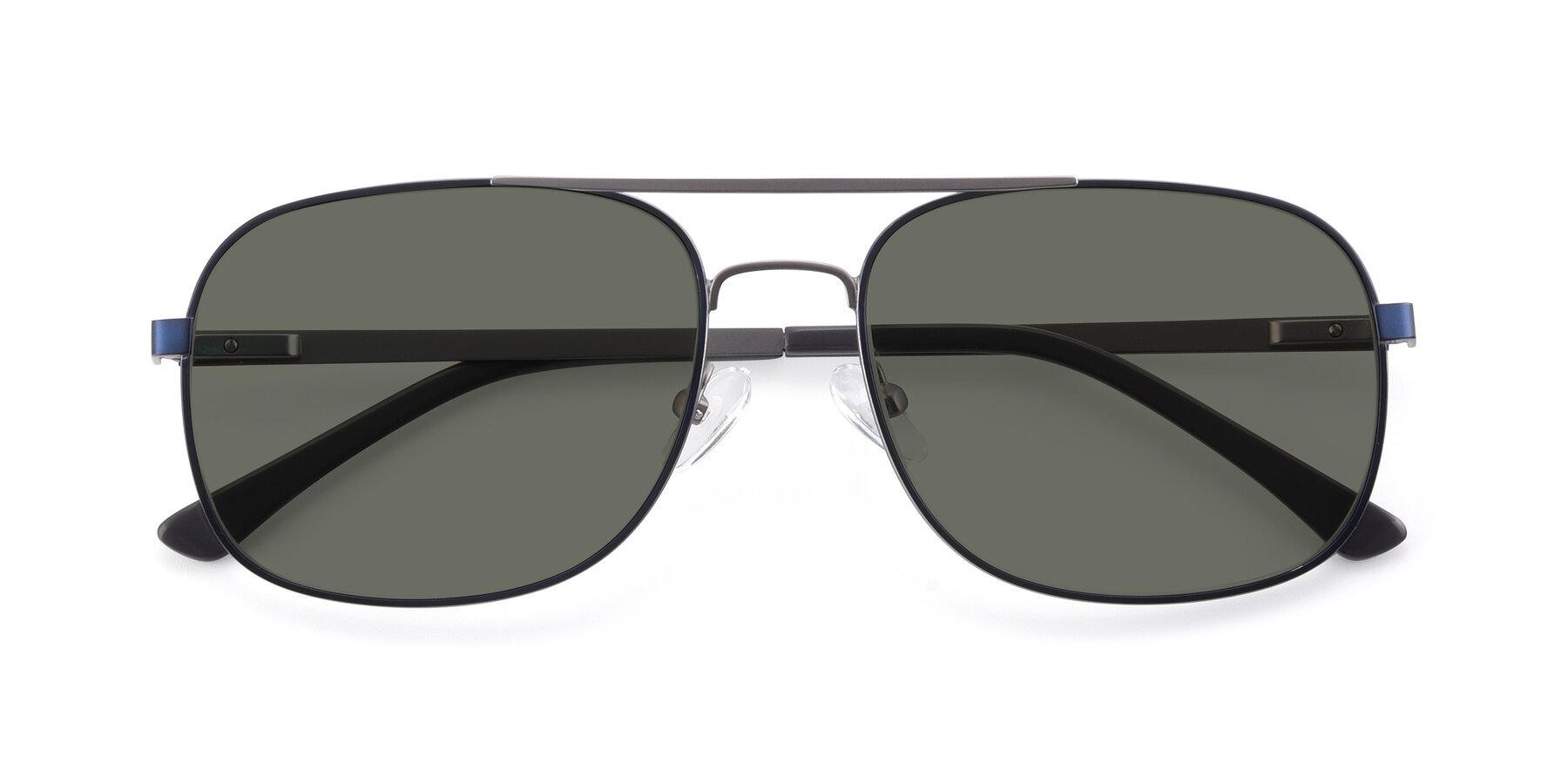 Folded Front of 9487 in Blue-Silver with Gray Polarized Lenses
