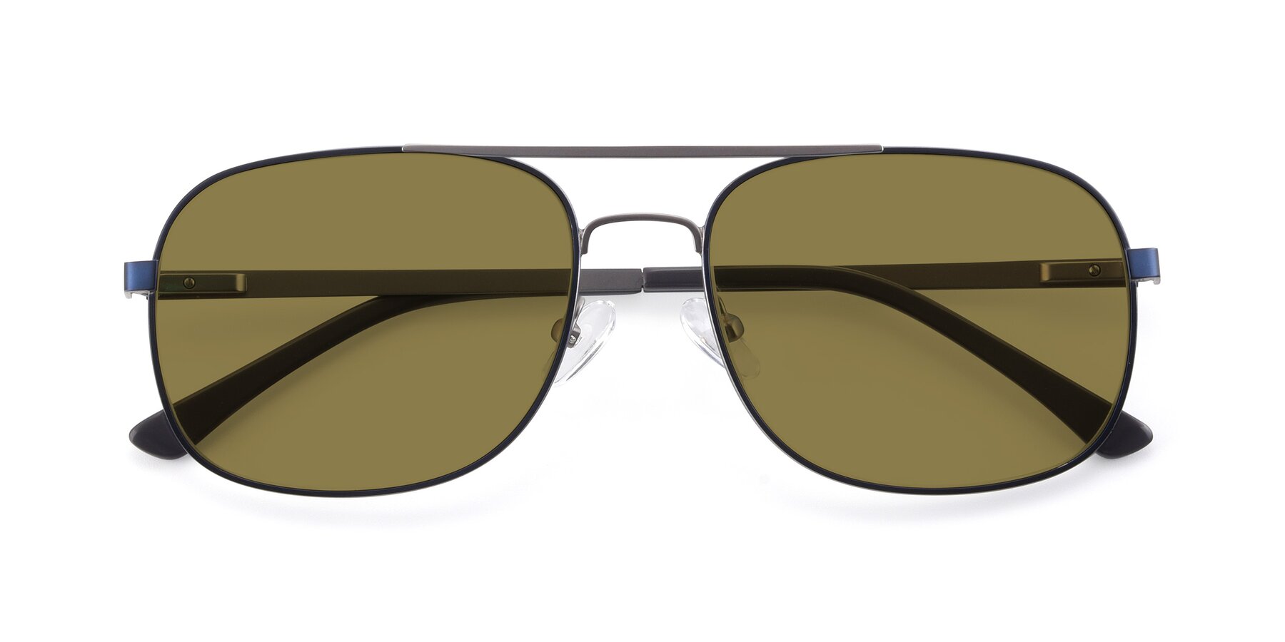 Folded Front of 9487 in Blue-Silver with Brown Polarized Lenses