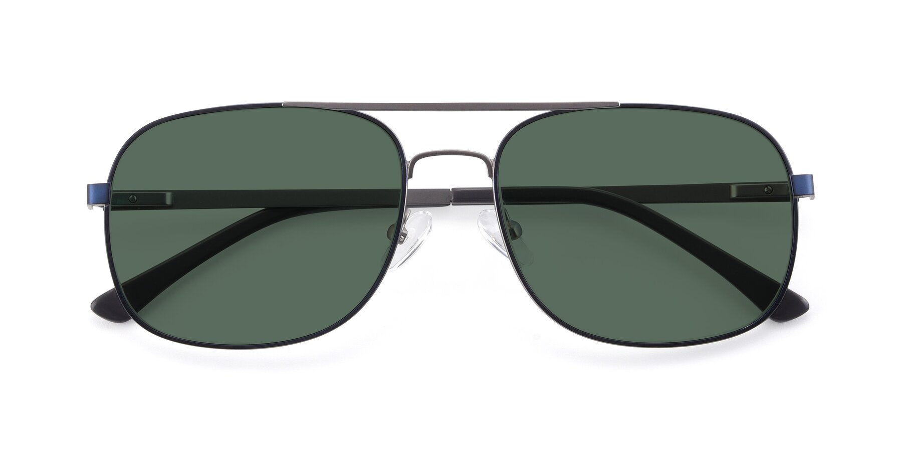 Folded Front of 9487 in Blue-Silver with Green Polarized Lenses