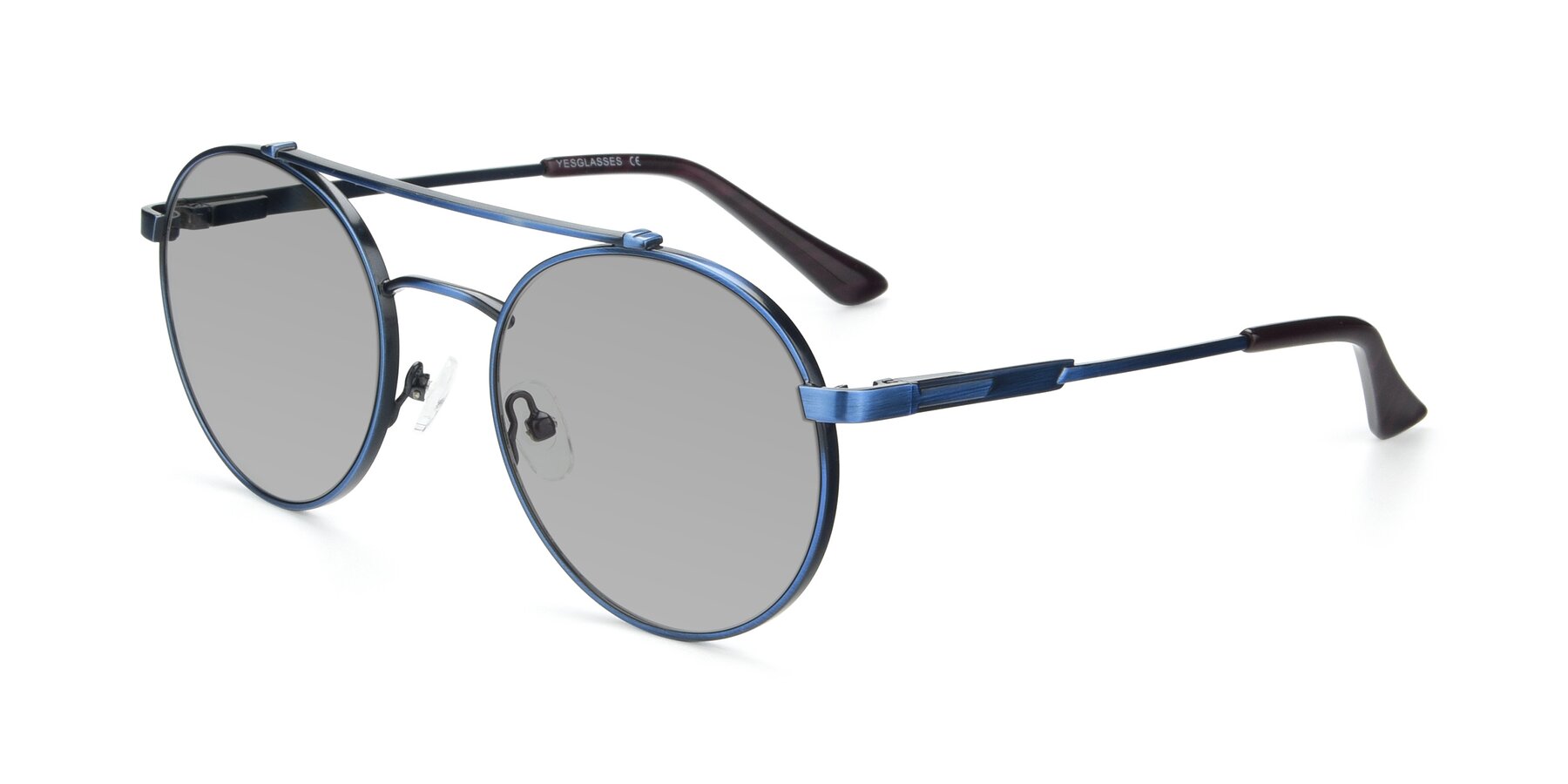 Angle of 9490 in Antique Blue with Light Gray Tinted Lenses