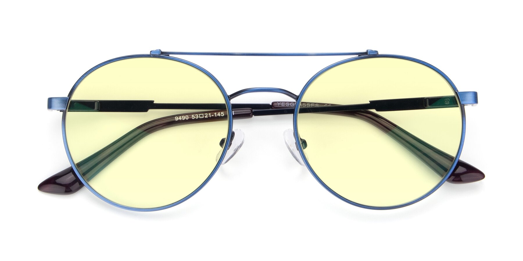 Folded Front of 9490 in Antique Blue with Light Yellow Tinted Lenses
