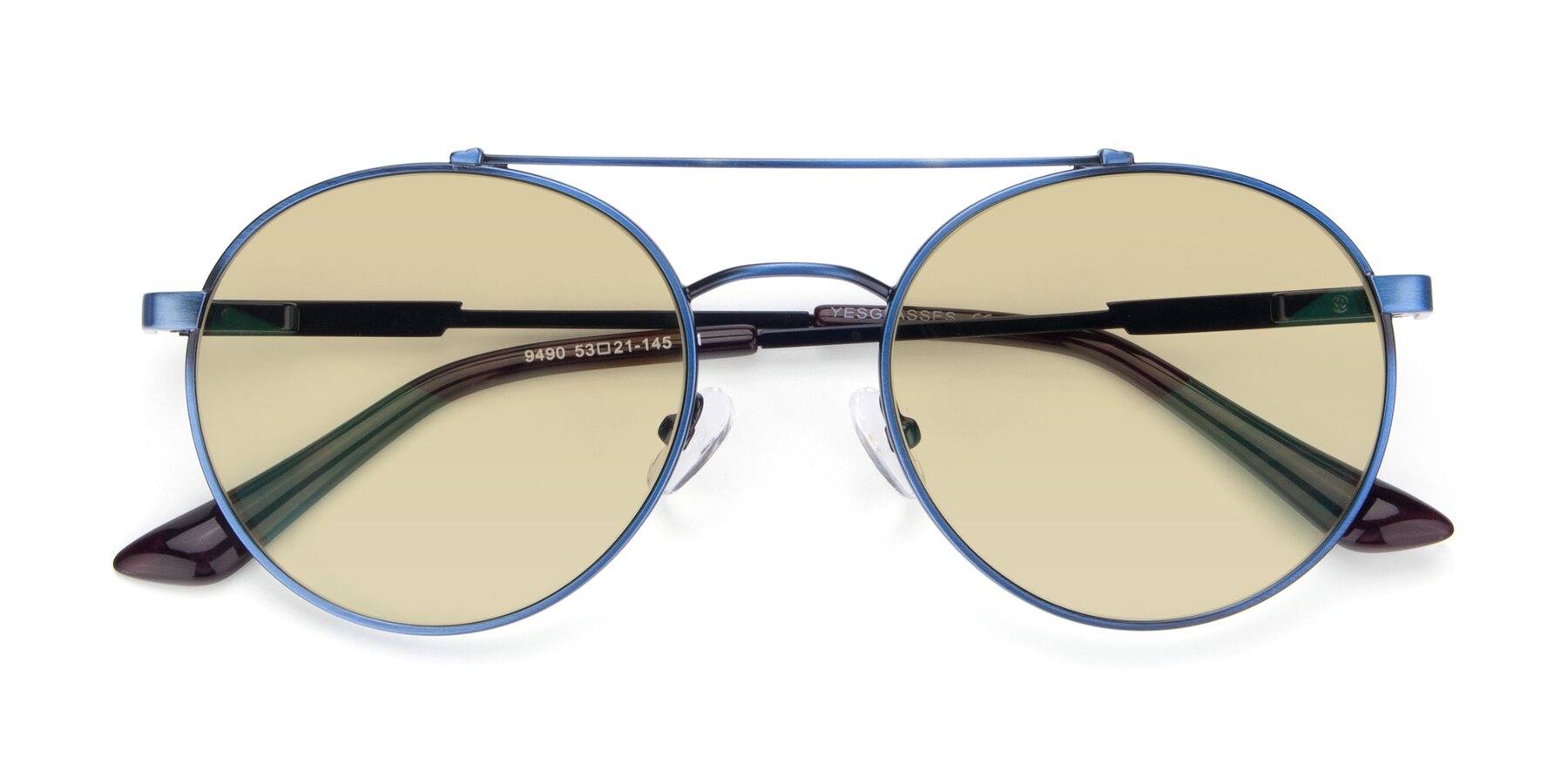 Folded Front of 9490 in Antique Blue with Light Champagne Tinted Lenses