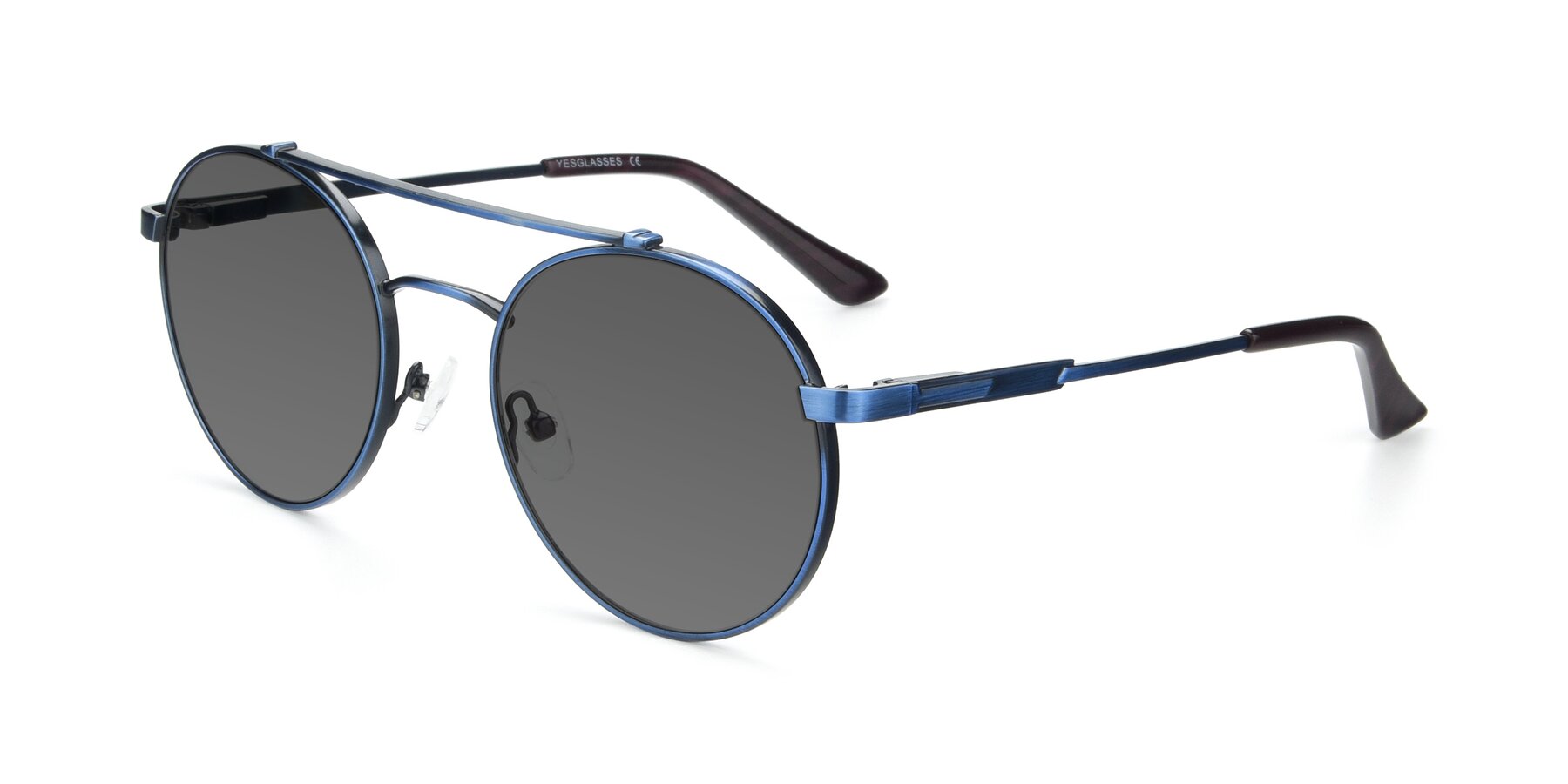 Angle of 9490 in Antique Blue with Medium Gray Tinted Lenses