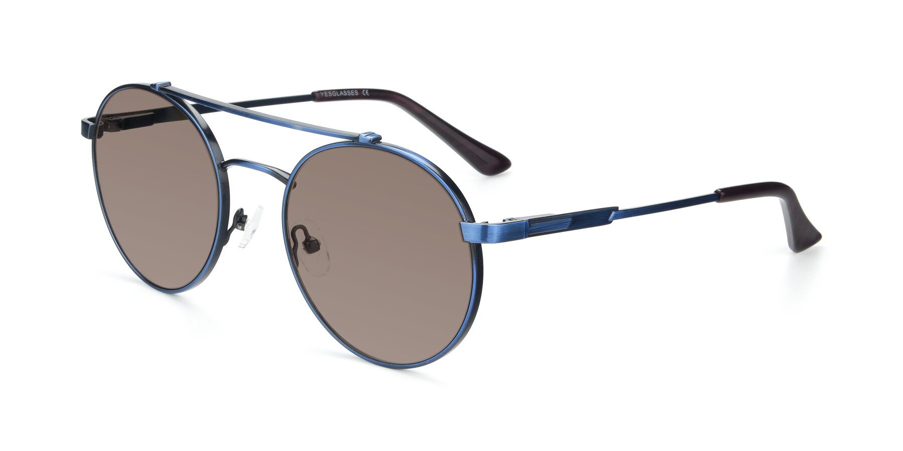 Angle of 9490 in Antique Blue with Medium Brown Tinted Lenses