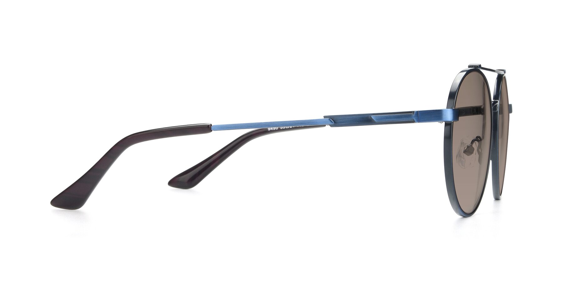 Side of 9490 in Antique Blue with Medium Brown Tinted Lenses