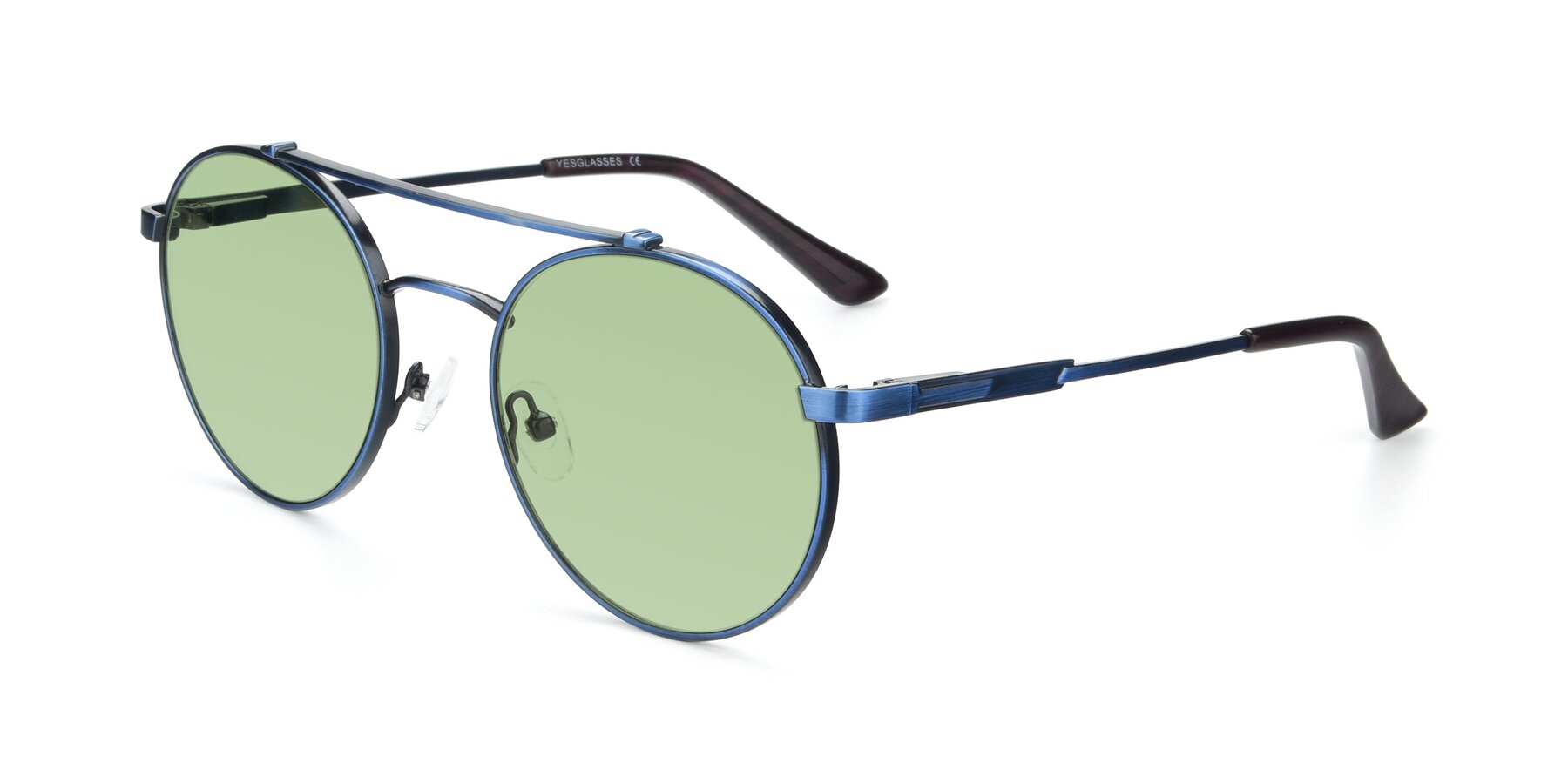 Angle of 9490 in Antique Blue with Medium Green Tinted Lenses