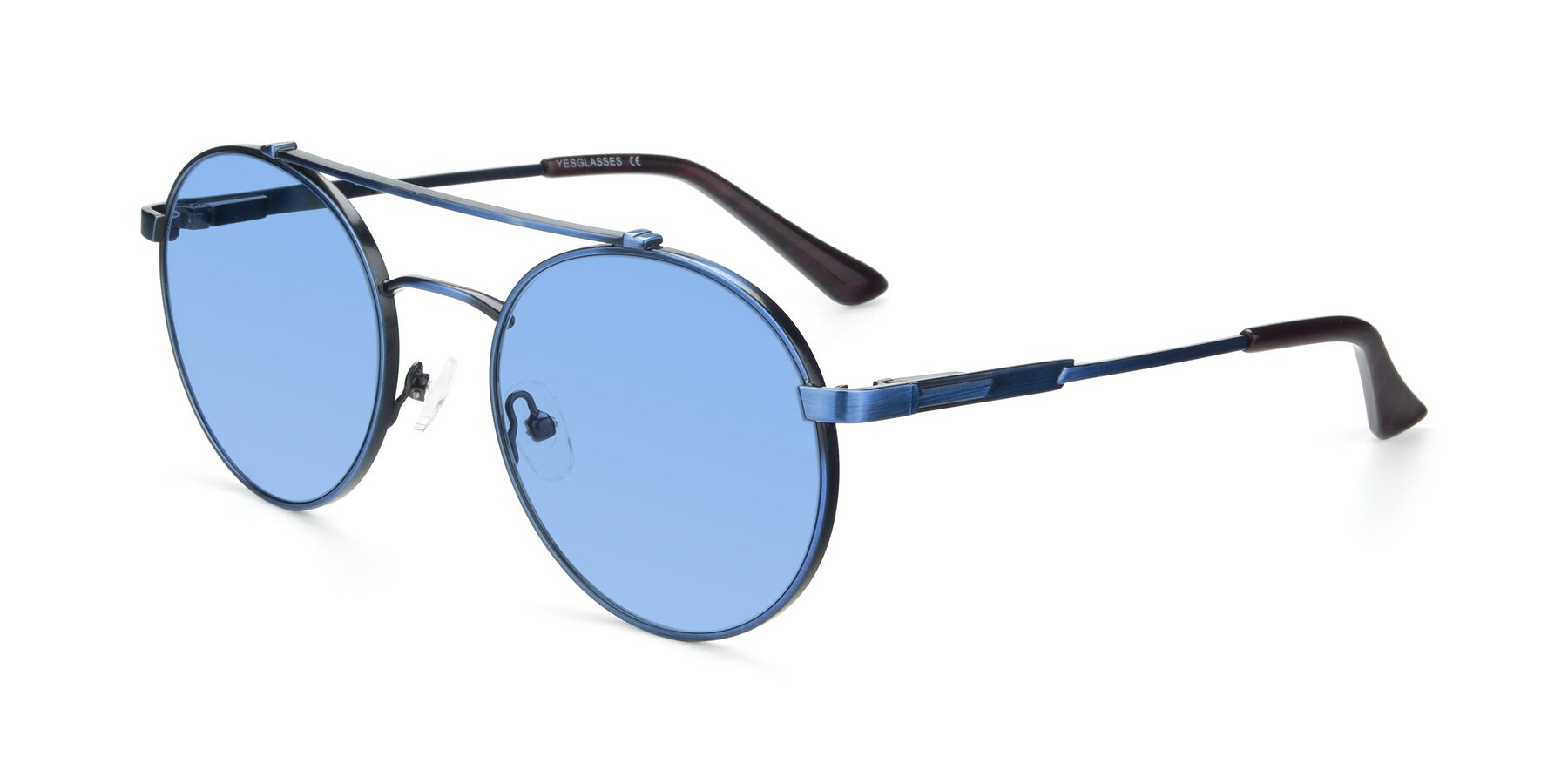 Angle of 9490 in Antique Blue with Medium Blue Tinted Lenses