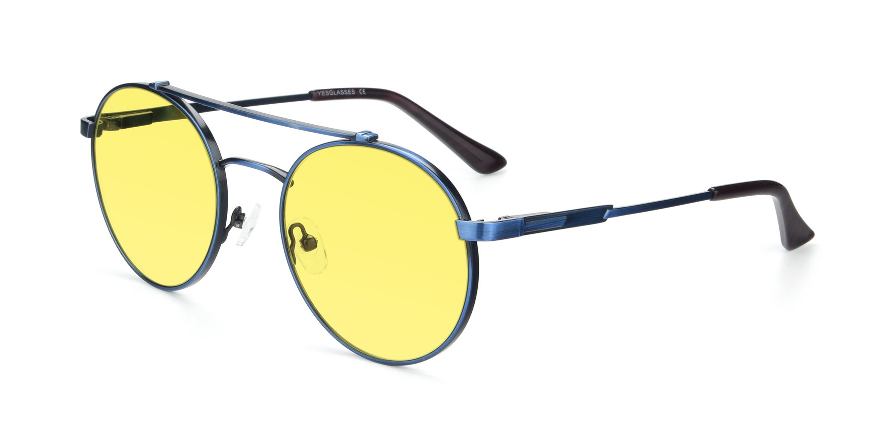 Angle of 9490 in Antique Blue with Medium Yellow Tinted Lenses