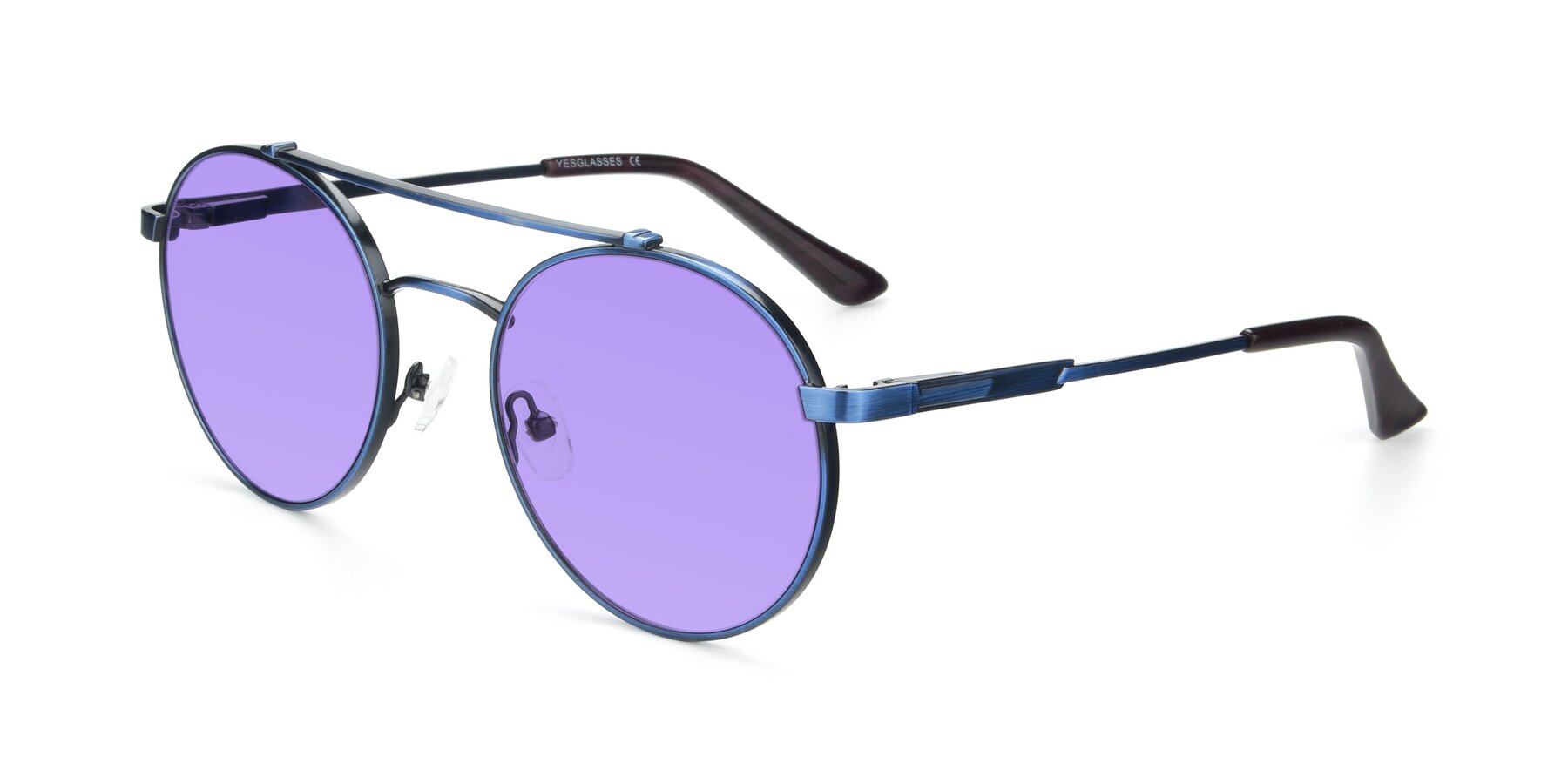 Angle of 9490 in Antique Blue with Medium Purple Tinted Lenses