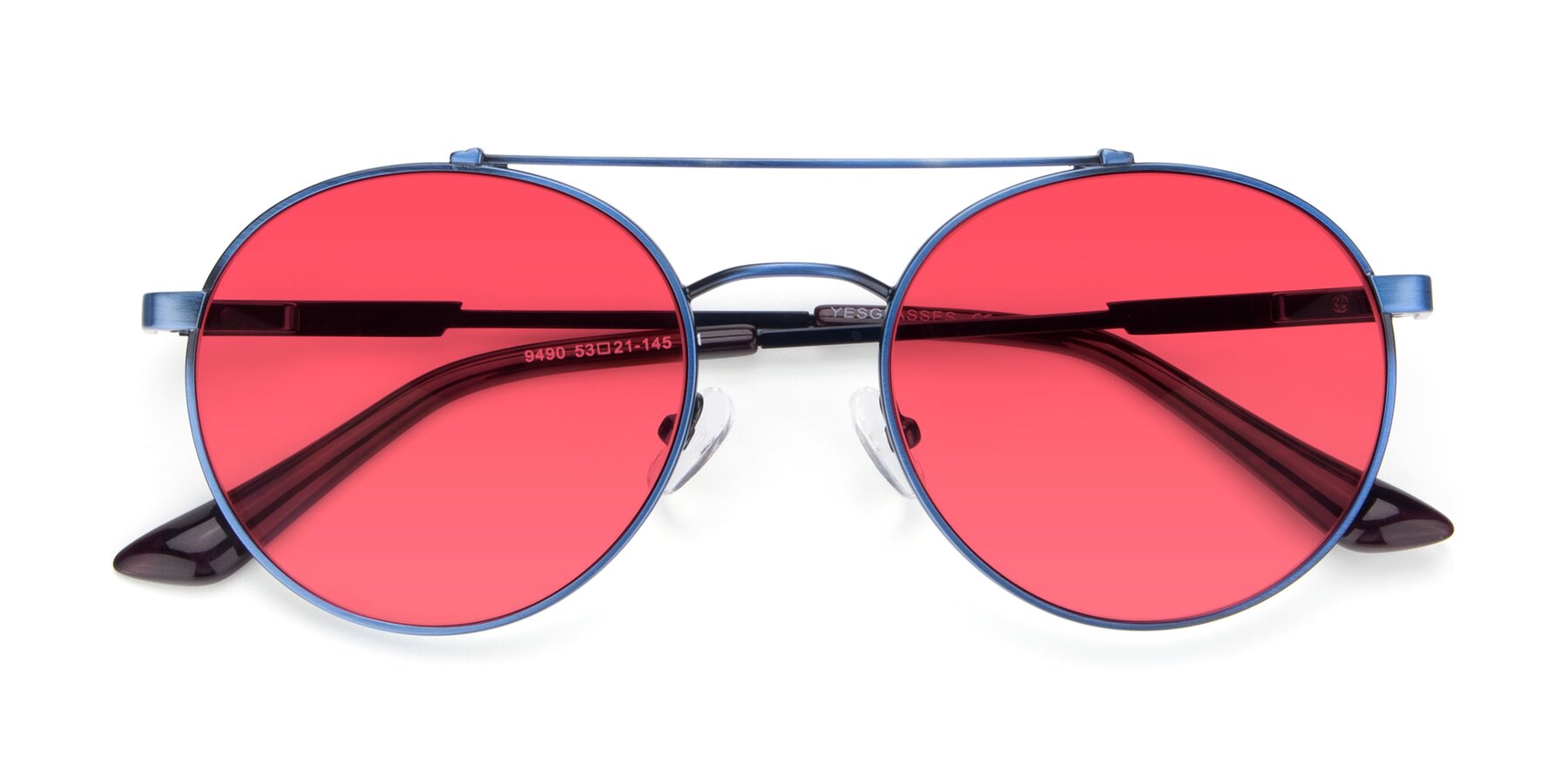 Folded Front of 9490 in Antique Blue with Red Tinted Lenses