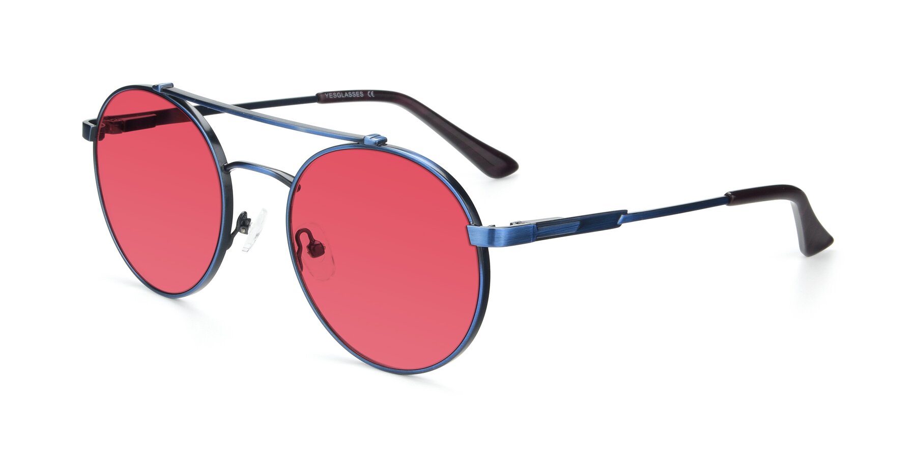 Angle of 9490 in Antique Blue with Red Tinted Lenses
