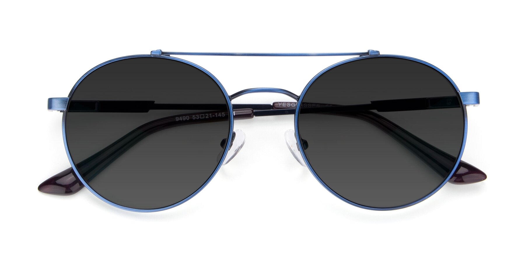 Folded Front of 9490 in Antique Blue with Gray Tinted Lenses