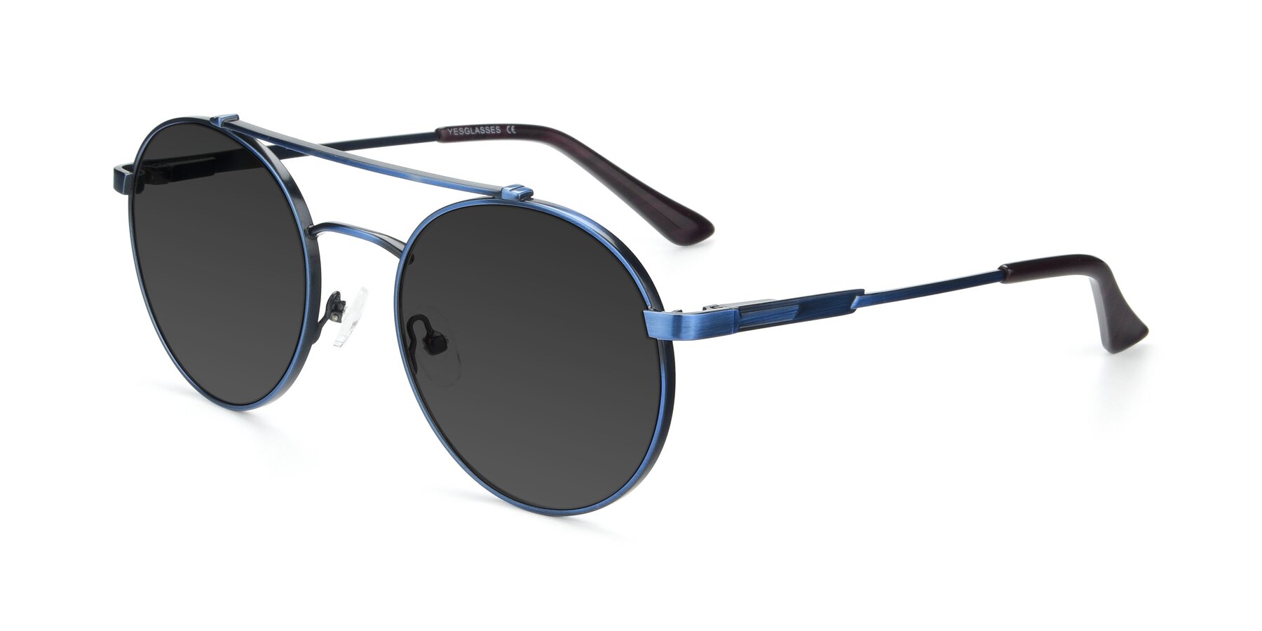 Angle of 9490 in Antique Blue with Gray Tinted Lenses