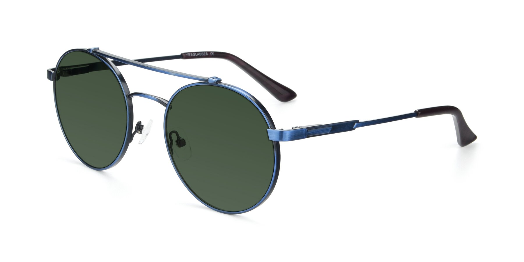 Angle of 9490 in Antique Blue with Green Tinted Lenses