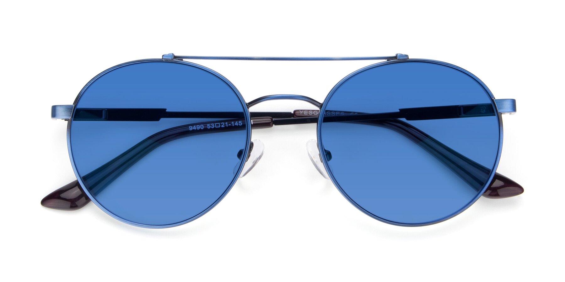 Folded Front of 9490 in Antique Blue with Blue Tinted Lenses