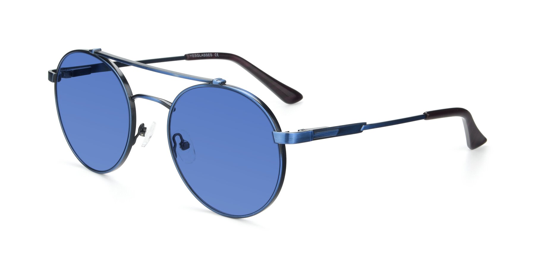 Angle of 9490 in Antique Blue with Blue Tinted Lenses